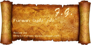 Furman Győző névjegykártya